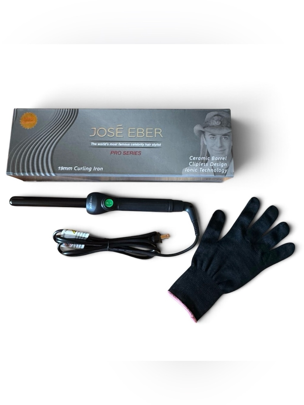 José Eber Black 19mm (.75 inch) Ceramic Curling Iron - Pro Series